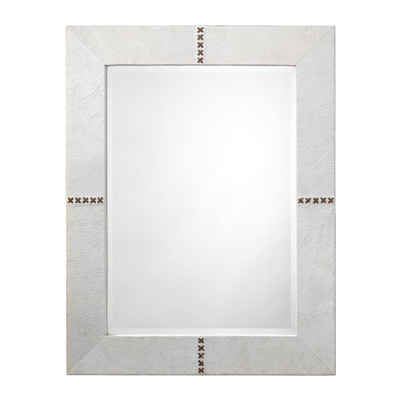 Jamie Young Cross Stitch Rectangle Hide Mirror - White