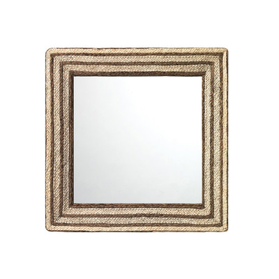 Jamie Young Evergreen Braided Seagrass Square Mirror - Natural