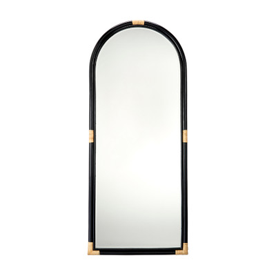 Jamie Young Saltwater Rattan Floor Mirror - Black