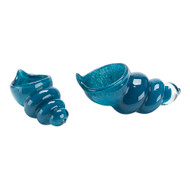 Jamie Young Ariel Blown Glass Decorative Shells - Blue