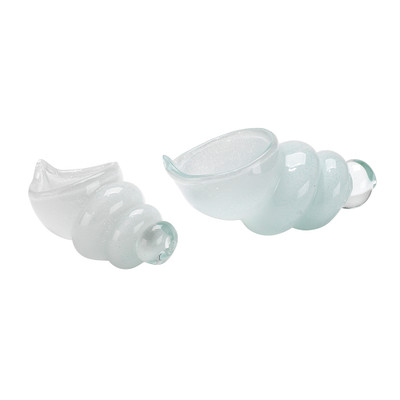 Jamie Young Ariel Blown Glass Decorative Shells - White