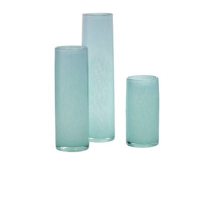 Jamie Young Gwendolyn Hand Blown Glass Vases - Set Of 3 - Blue