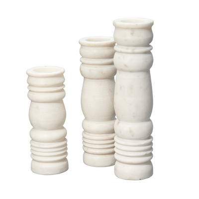 Jamie Young Monument Marble Candlesticks - Set Of 3