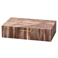 Jamie Young Palm Marquetry Decorative Box - Brown