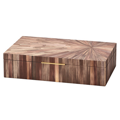 Jamie Young Palm Marquetry Decorative Box - Brown