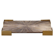 Jamie Young Palm Marquetry Decorative Tray - Grey