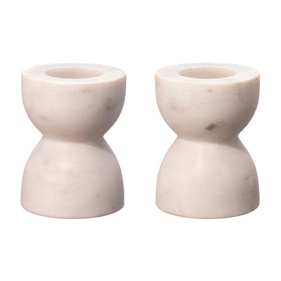 Jamie Young Petit Marble Candlesticks - Set Of 2