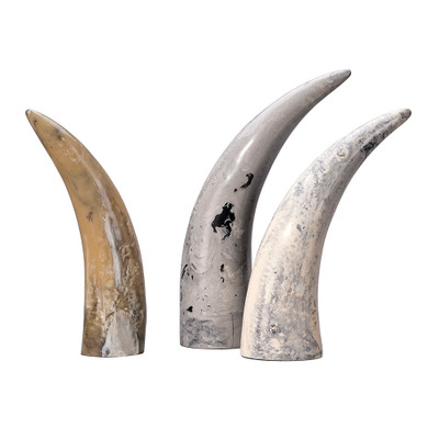 Jamie Young Variegated Horn Decorative Objects - Set Of 3
