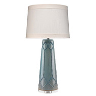 Jamie Young Hobnail Ceramic Table Lamp - Teal