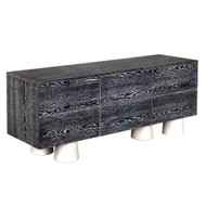 CFC Jules Cabinet - Cerused Black, Washed Oak Legs