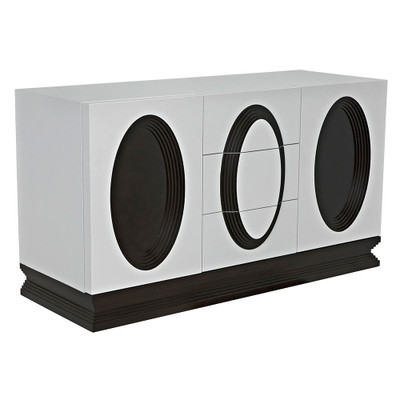 CFC Molly Credenza - Mystic White, Base/Detail On Fronts: #2 Stain Espresso