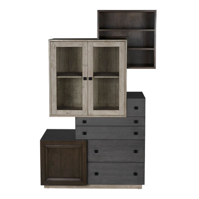 CFC Juxtapose Cabinet - Grey Wash Wax, Grey Shellac, Light Shellac