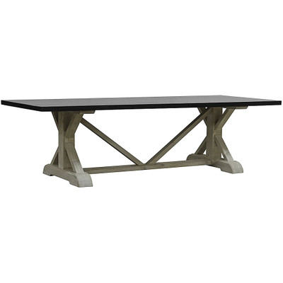 CFC Andrea Dining Table - 96" - Top: #2 Stain Espresso, Base: Grey Wash Wax