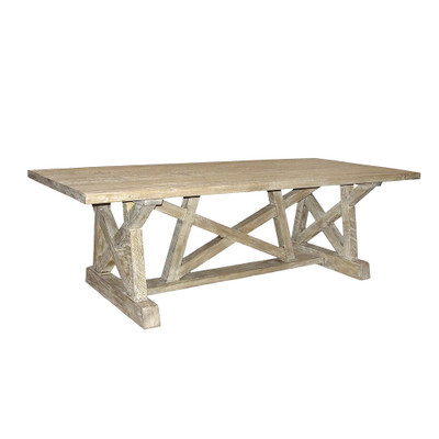 CFC Pentagon Dining Table - Grey Wash Wax - 108"
