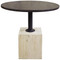 CFC Dalton Side Table - Top: Dark Shellac, Pipe: Only As Shown, Base: Grey Wash Wax