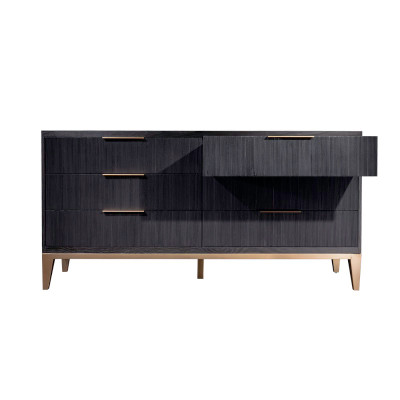 Alder & Tweed Caleb Six Drawer Dresser - Onyx Oak