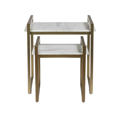 Alder & Tweed Santa Barbara Nesting Tables - Antique Brass