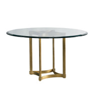 Lillian August Stella Round Glass Pedestal Dining Table