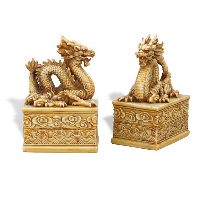 Dragon Ivory Bookeneds- Set Of 2