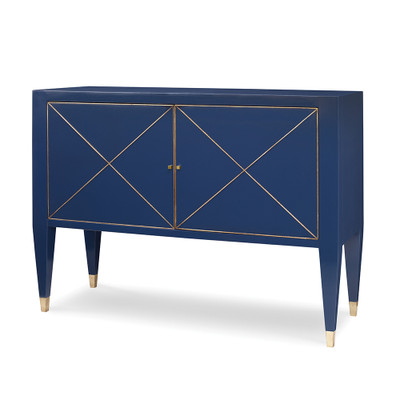 Ambella Home Beaumont Cabinet - Cadet Blue w/ Gold