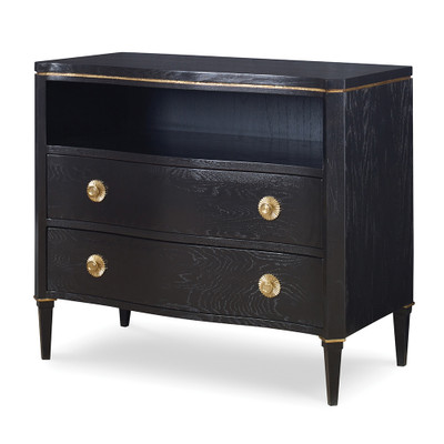 Ambella Home Stella Chest - Jet Black w/ Gold Stripe