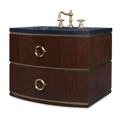 Ambella Home Cirque Wall Sink Chest - Dark Walnut