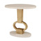 Ambella Home Vision Accent Table - Linen - Gold Leaf
