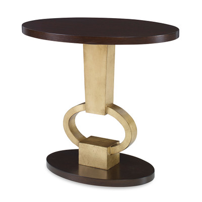 Ambella Home Vision Accent Table - Walnut - Gold Leaf