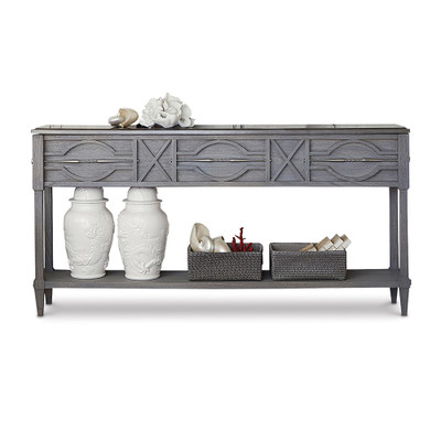 Ambella Home Spindle Console - Weathered Grey