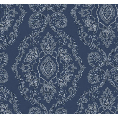 Seabrook Designs Nautical Damask - Nautical Blue