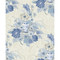 Seabrook Designs Dynasty Floral - Metallic Linen and Blue