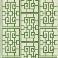 Seabrook Designs Dynasty Lattice - Metallic Pearl and Emerald Green
