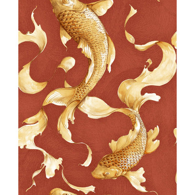 Seabrook Designs Koi Fish - Metallic Gold and Crimson