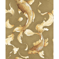Seabrook Designs Koi Fish - Metallic Gold and Toffee