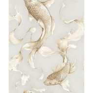 Seabrook Designs Koi Fish - Gold and Gray