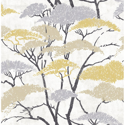 Seabrook Designs Confucius Tree - Metallic Gold and Silver
