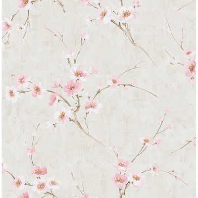 Seabrook Designs Silk Road Dogwood - Metallic Pearl and Pink