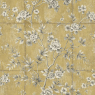 Seabrook Designs Great Wall Floral - Metallic Gold and Taupe