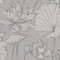 Seabrook Designs Lotus Floral - Metallic Silver and Gray