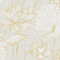 Seabrook Designs Lotus Floral - Metallic Gold and Off-White