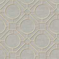 Seabrook Designs Silk Road Trellis - Metallic Gold and Gray