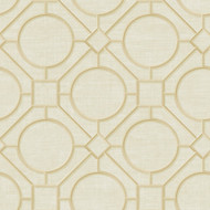 Seabrook Designs Silk Road Trellis - Metallic Gold and Linen
