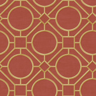 Seabrook Designs Silk Road Trellis - Metallic Gold and Crimson