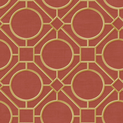Seabrook Designs Silk Road Trellis - Metallic Gold and Crimson