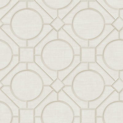 Seabrook Designs Silk Road Trellis - Metallic Pearl and Off-White