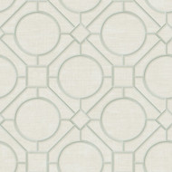 Seabrook Designs Silk Road Trellis - Metallic Mint and Off-White