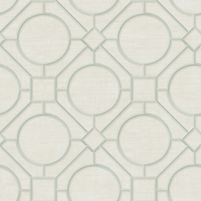 Seabrook Designs Silk Road Trellis - Metallic Mint and Off-White