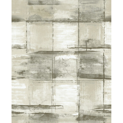 Seabrook Designs Curie Texture - Metallic Ivory and Charcoal