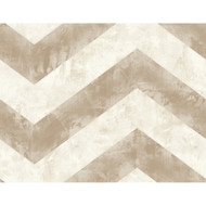 Seabrook Designs Hubble Chevron - Metallic Taupe and Ivory