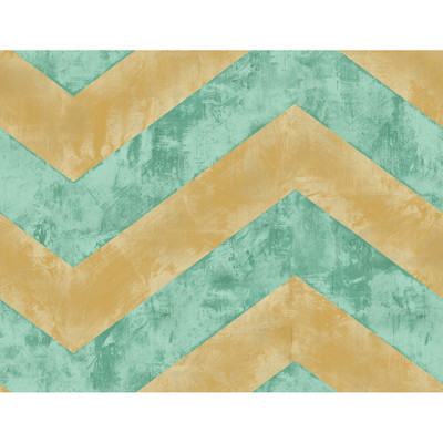 Seabrook Designs Hubble Chevron - Metallic Gold and Teal
